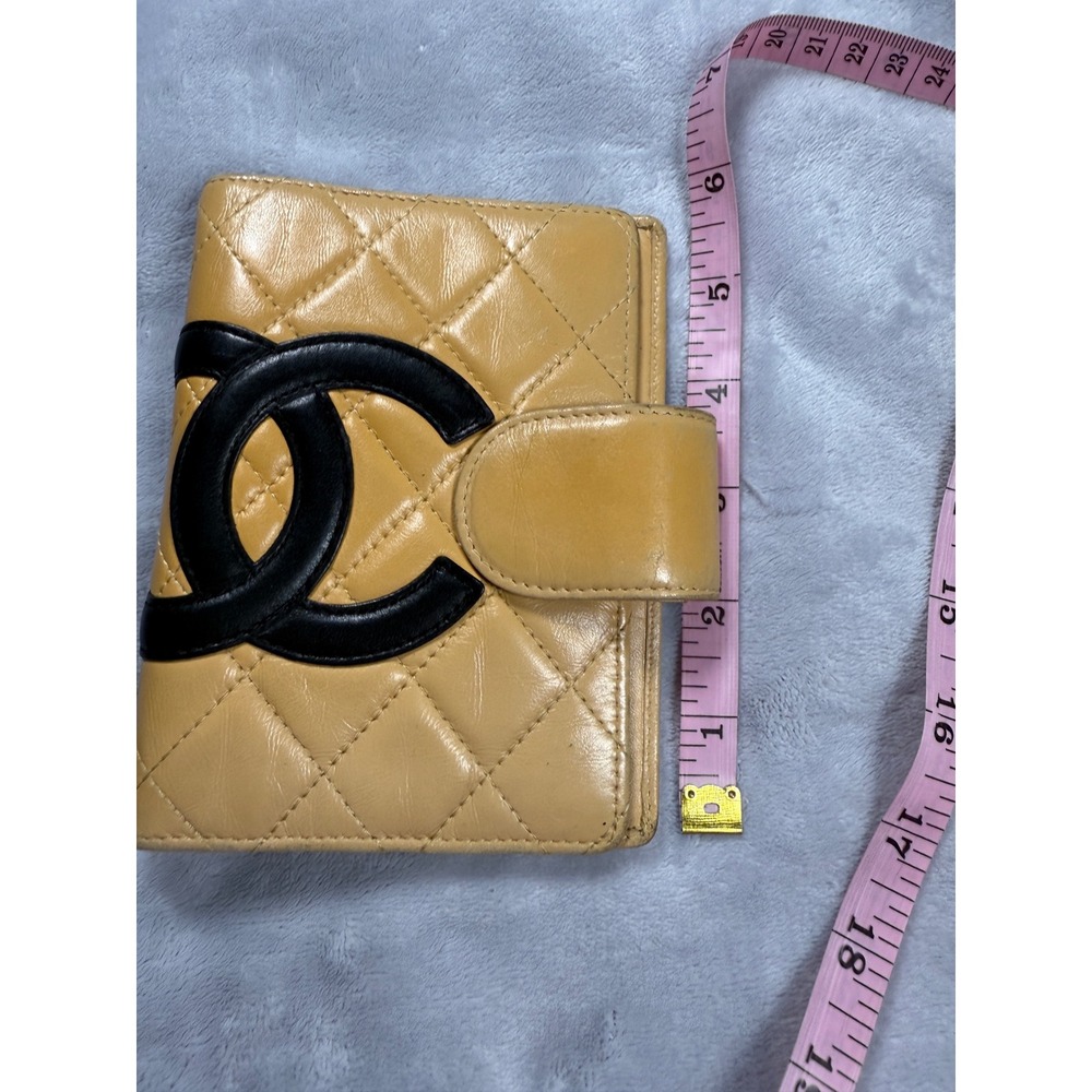 Chanel Quilted Cambone Agenda/Passport Holder Tan/Black - Picture 15 of 15